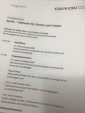 Fachtagung der CDU Syrien