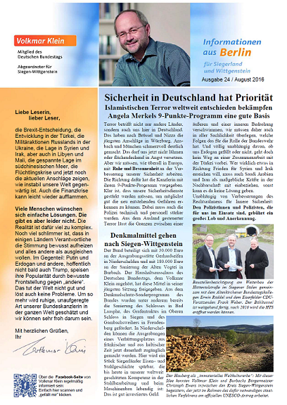 Infos aus Berlin Nr. 24